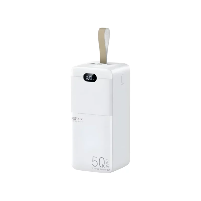 Remax RPP-117 Power Bank 50000mAh 27W Fast‑Charging Dual USB‑C PD & QC – White
