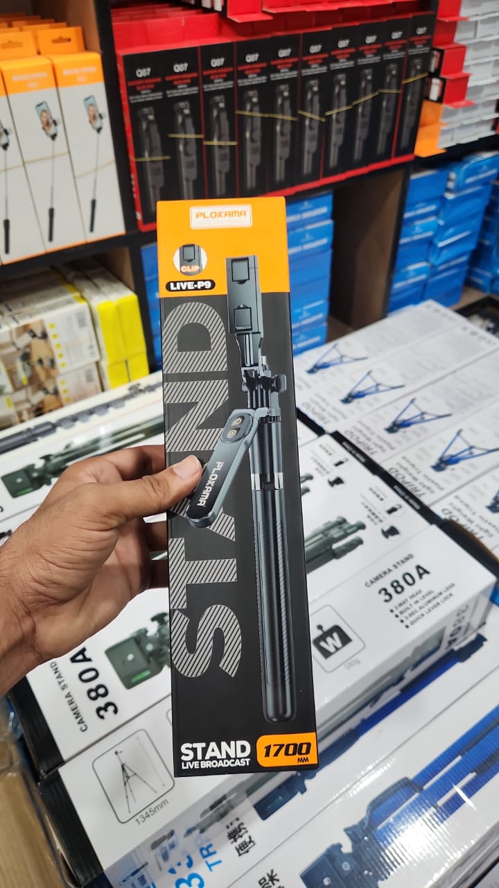 Plokama Live P9 1700mm (6 ft) 4‑in‑1 Bluetooth Selfie Stick Tripod with LED Light & Rechargeable Remote – Foldable, 360° Rotatable, Compatible with Smartphones, DSLR & Action Cameras for Vlogging, TikTok & Live Broadcasts - 4