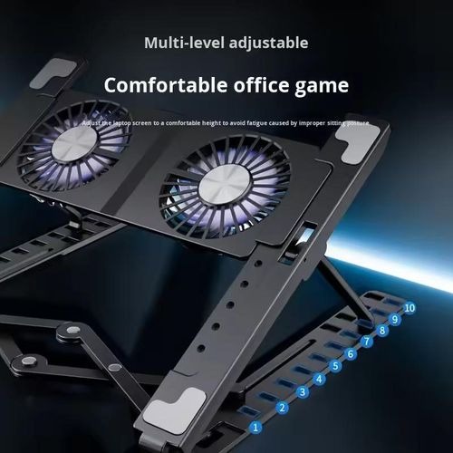 NO.X3 Foldable Notebook/Laptop Stand with Twin Cooling Turbo Fans - 2