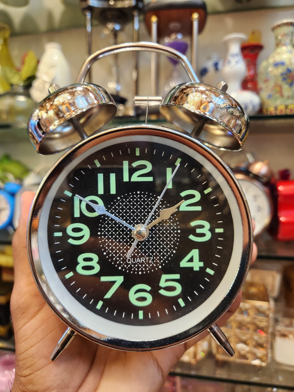 Creative With Night Light Bedside Home Decor Super Loud Double Bell Alarm Clock Number Clock - 3