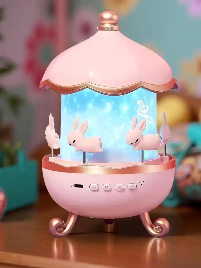 Rotating Cabin Projector Lamp Star Projector Night Light for Kids Baby carousel night light - 6