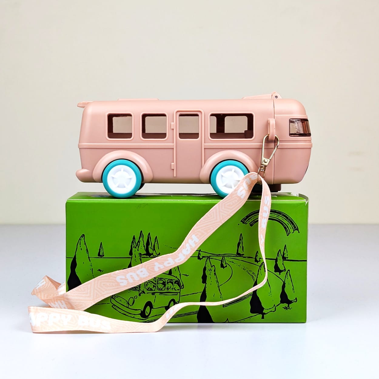Bus Design Straw Water Bottle - 4