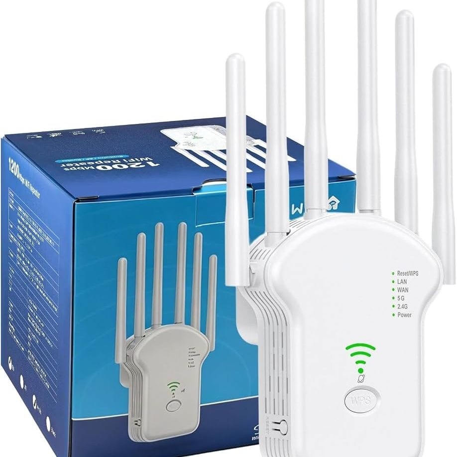 1200Mbps Wireless WiFi Router Dual-Band 2.4G 5G WiFi Extender 6 Antenna Network Amplifier WPS WiFi Signal - 3