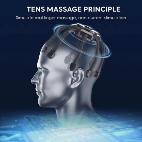 8 Heads Finger Vibrating Octopus Electric Scalp Head Massager Rechargeable Smart Vibration Spider Head Massage Tool - 5