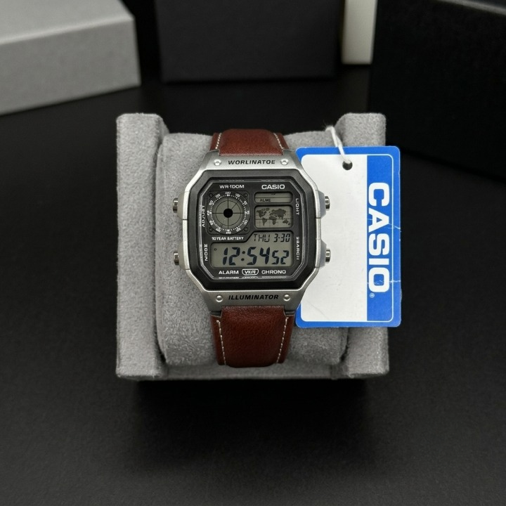 Casio AE-1200WHL-5AVDF World Time Digital Leather Belt Watch - 3