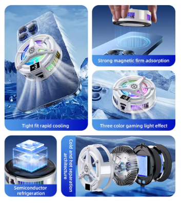 TL07 Magnetic Back-clip Phone Cooler 3 Speeds Semiconductor Cooling Fan - 5