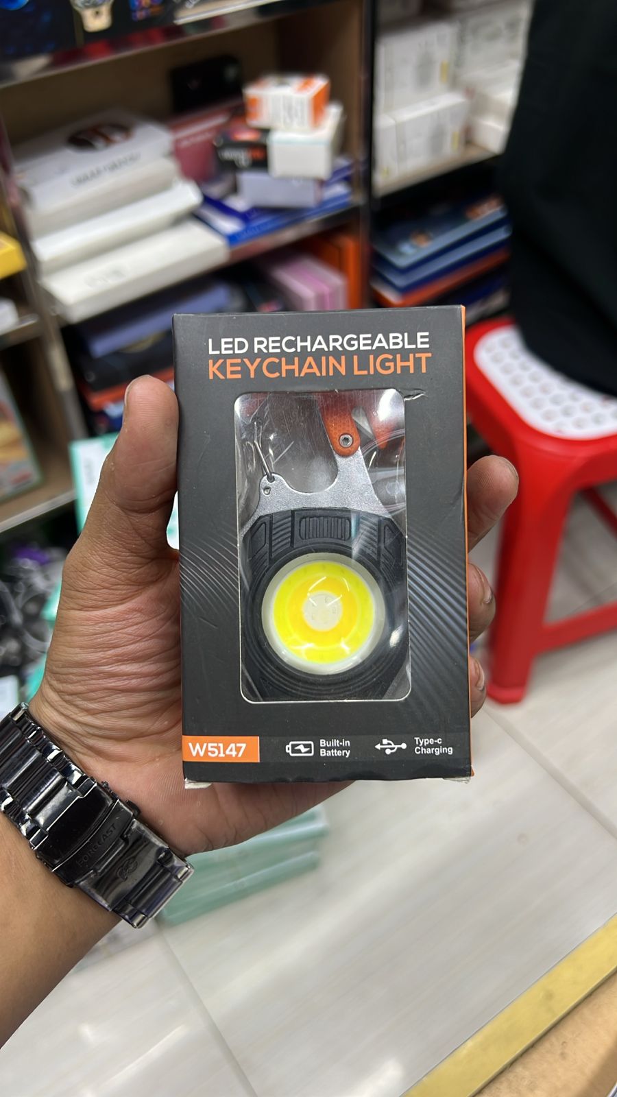 Keychain LED Flashlights – Rechargeable Torch with 7 Light Modes, Lighter, Whistle, Screwdriver, Bottle Opener, Magnet Base, 800 Lumens COB Light for Camping and Outdoor Emergency - 5