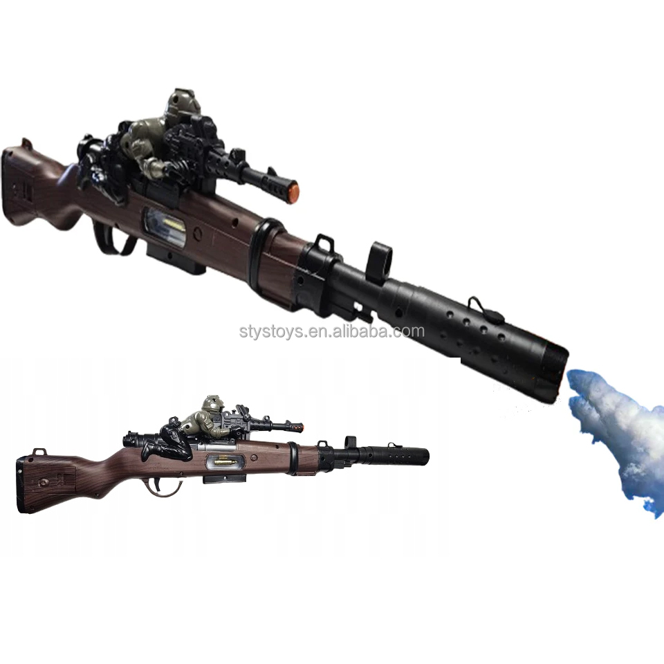 Spray Function Operated Flashing Gun Electric Soldiers Vibration Sniper Lights Sounds Toy Guns for Boys - 3