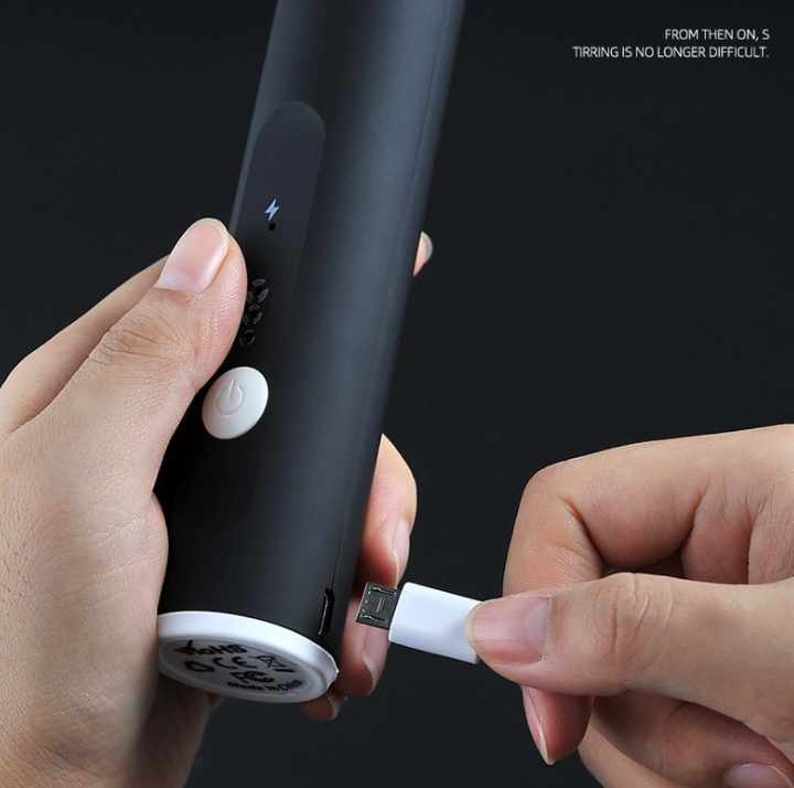 Rechargeable Handheld 3-Speed Adjustable For Latte Coffee mixer 2 in 1Milk Frother - 2