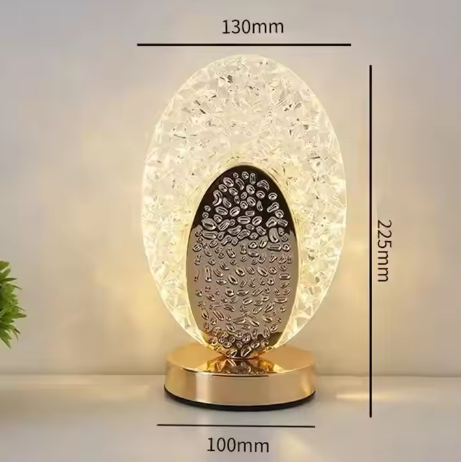 Bedroom Crystal Desk Light Water Ripple Pattern Projector Night Light Tricolor Usb Bedside Table Lamp - 2