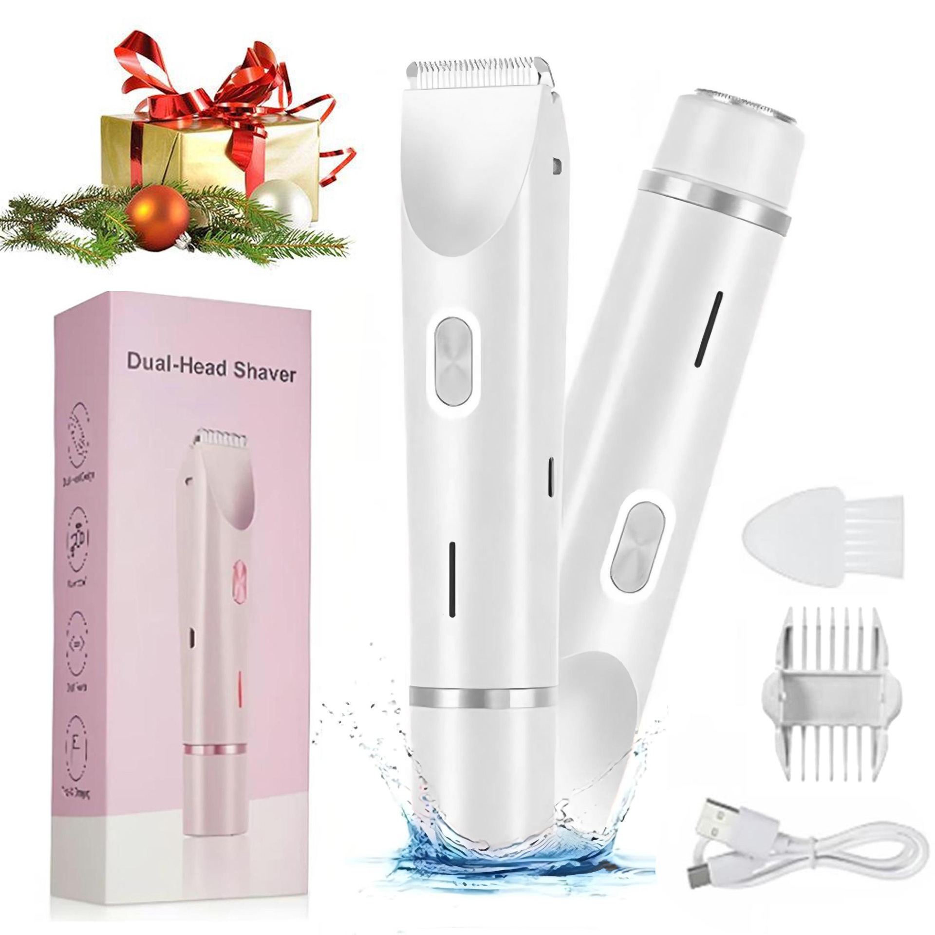 Waterproof Rechargeable Womens Electric Hair Remover Dual-Head Full-Body Shaver Wet/Dry Compatible Washable ABS Material - 6