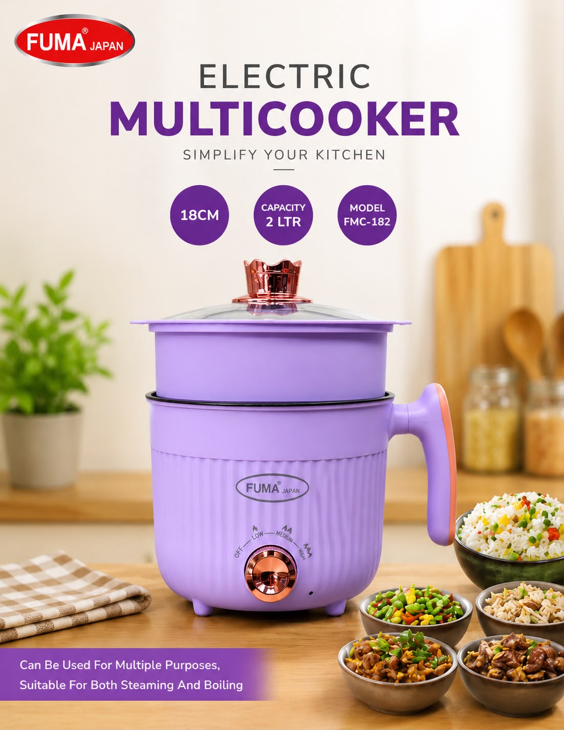 FUMA JAPAN Electric Multicooker - 2