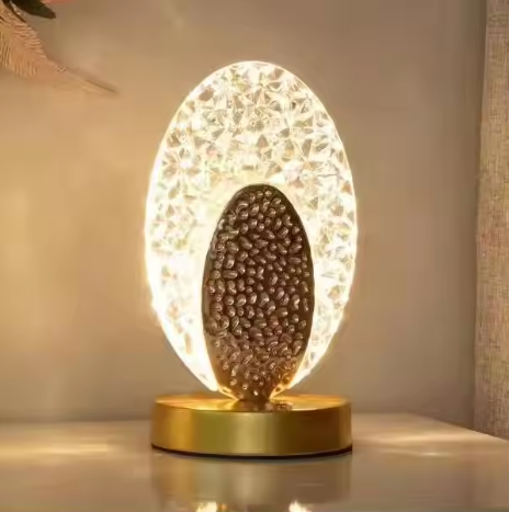 Bedroom Crystal Desk Light Water Ripple Pattern Projector Night Light Tricolor Usb Bedside Table Lamp - 3