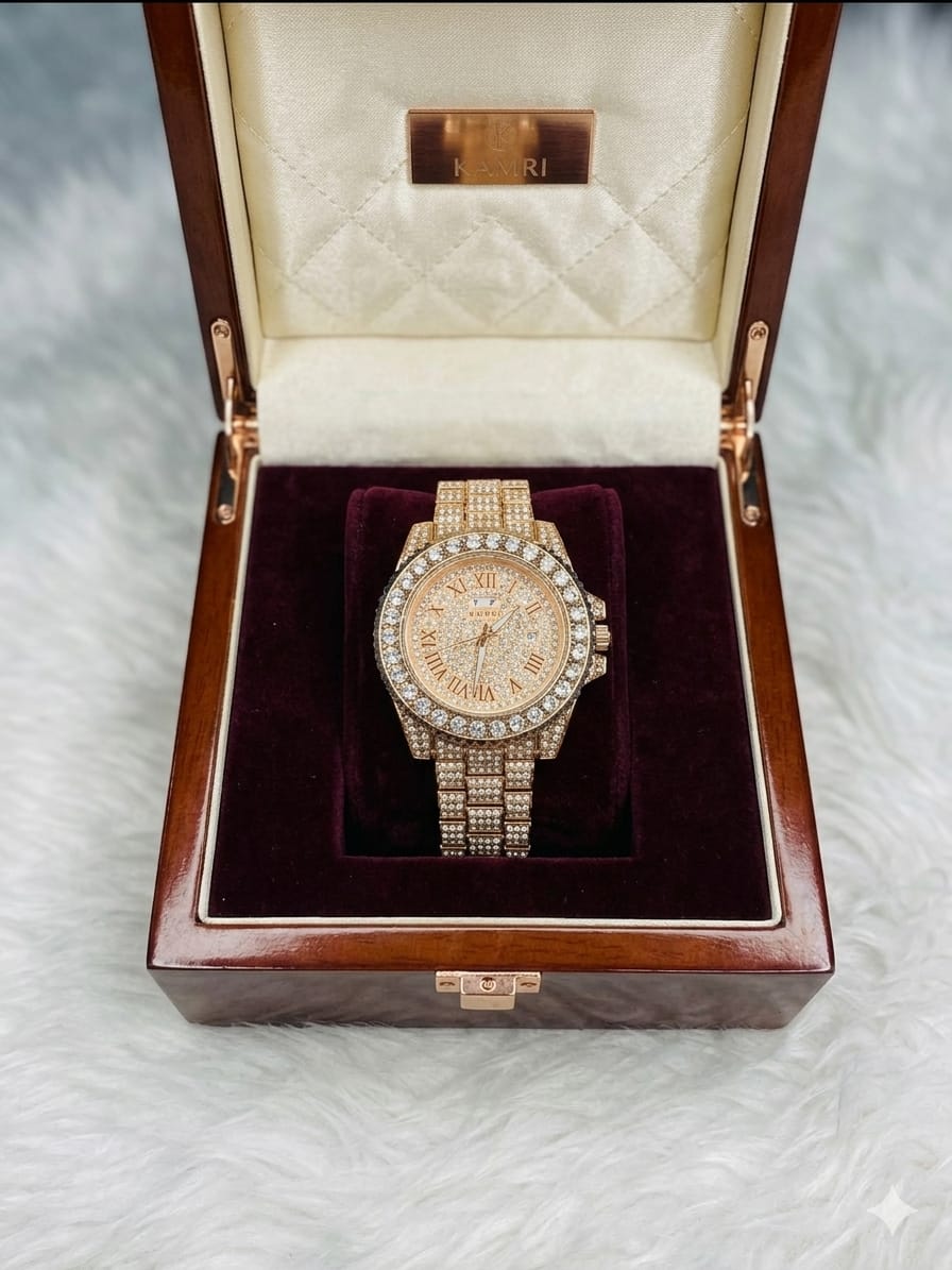 KAMRI Royal Gold Diamond Classic Watch - 2