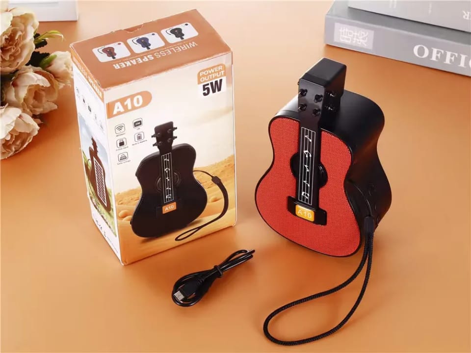 A10 Guitar model Portable Mini Karaoke Speaker with Stereo Sound subwoofer High sound quality Active BT TF Speakers Toy