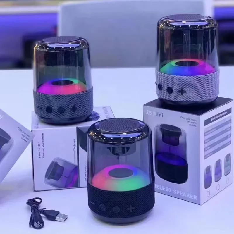 New Z5 mini Bluetooth 5.1 speakers Outdoor waterproof noise reduction subwoofer LED dazzling light wireless Bluetooth - 3