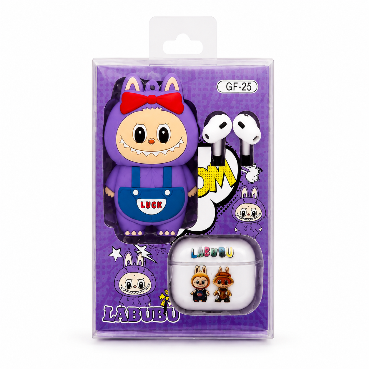 Labubu Doll Wireless Earbuds Set – Cute Pop Mart The Monsters Character Case with Crystal Clear Sound, Deep Bass & Bluetooth TWS Earphones - 3