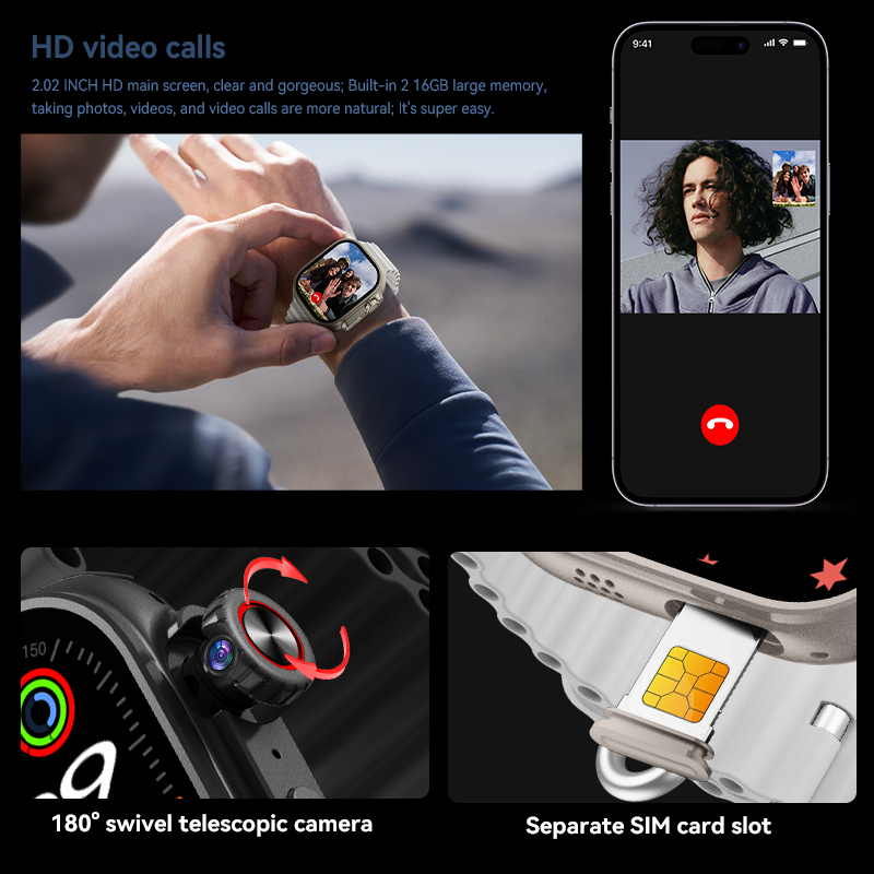 H W S 11 C a L L 5G Sim Wrist Wach With Camera - 2