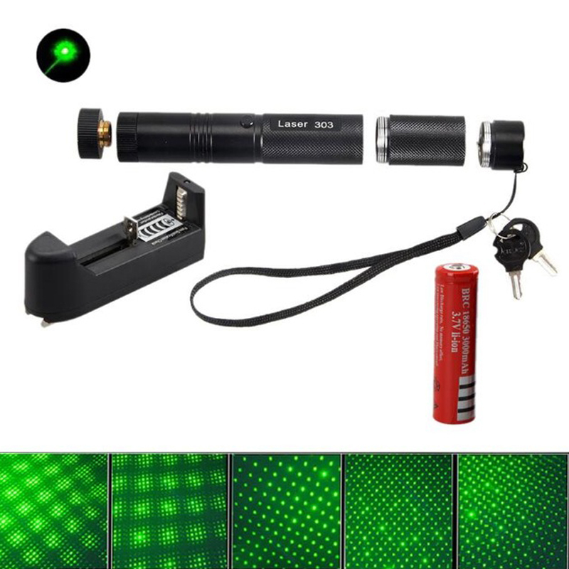 Green Laser Pointer 303 High Power Star Laser Light with 18650 Battery and Battery Charger Powerful Laser Pointers(Orginal) - 2