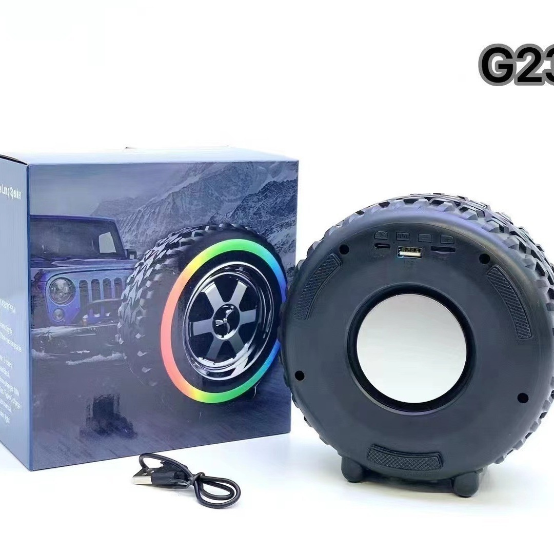 Portable RGB for Bluetooth Tire Boombox Multi-Function Subwoofer Speaker - 3
