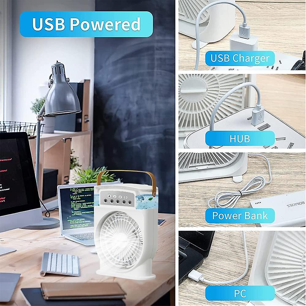3 In 1 Air Cooling USB Fan with LED Night Light Water Fan - 6
