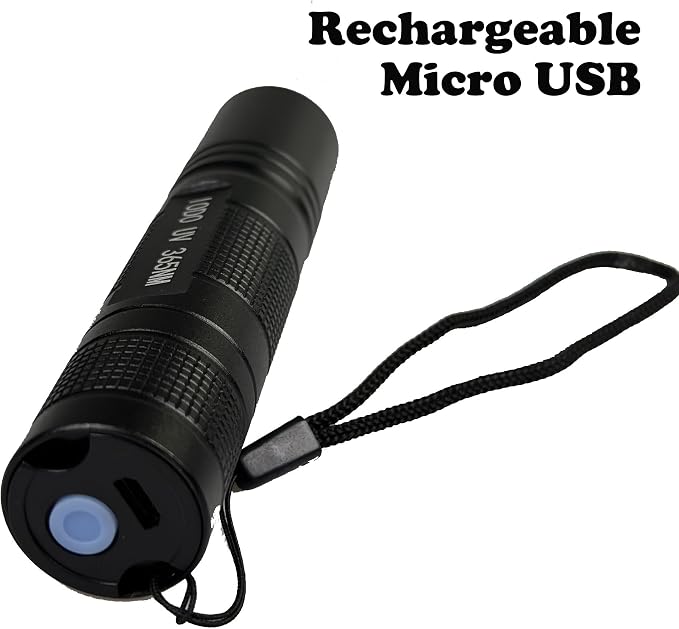 365nm UV Flashlight Rechargeable – 20W High Power - 2