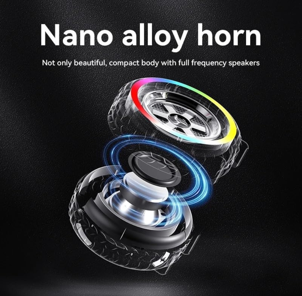 Portable RGB for Bluetooth Tire Boombox Multi-Function Subwoofer Speaker - 6