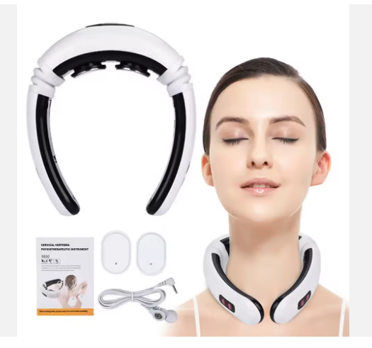 Cheap Neck and Shoulder Massager With Electrode Pads Smart Cervical Spine Care Massage Machine Electric Pulse Massage - 5