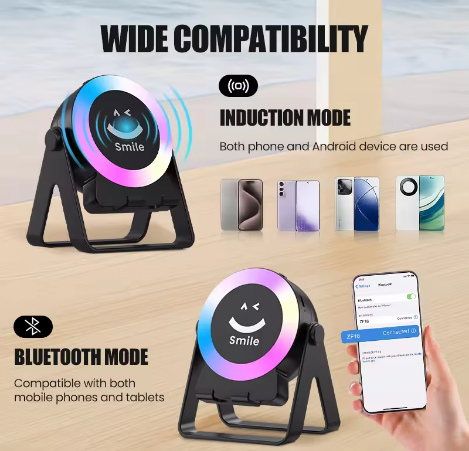 Advanced Bluetooth Speaker with Phone Stand RGB Color Sensor Technology Portable Wireless Speaker Waterproof for Karaoke - 6