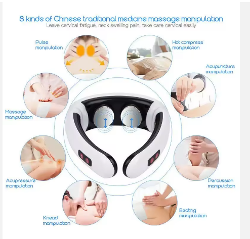 Cheap Neck and Shoulder Massager With Electrode Pads Smart Cervical Spine Care Massage Machine Electric Pulse Massage - 6