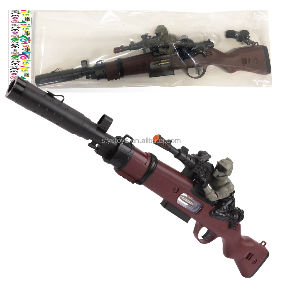 Spray Function Operated Flashing Gun Electric Soldiers Vibration Sniper Lights Sounds Toy Guns for Boys - 4