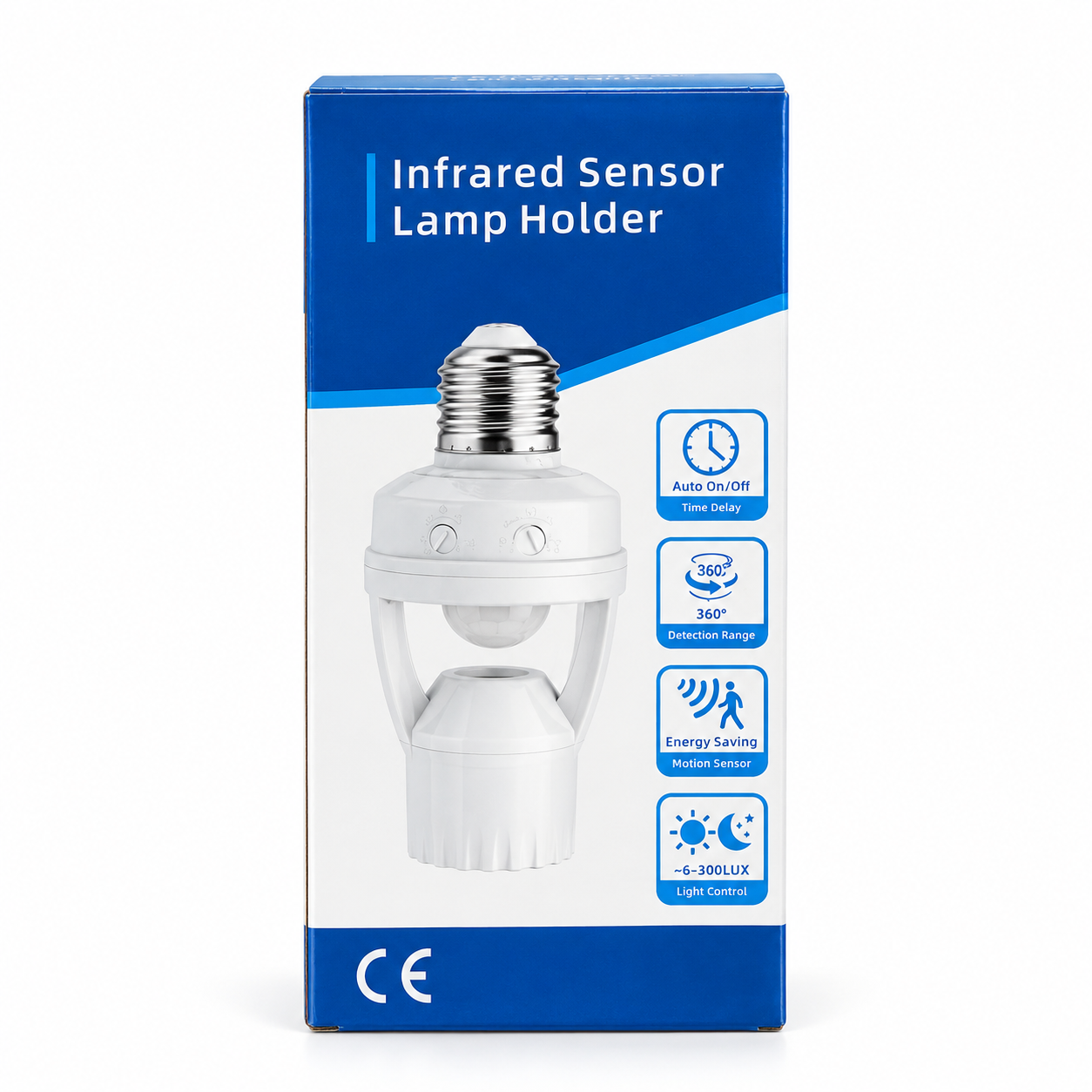 Intelligent Motion Sensor Lamp Holder – E27 Radar & Infrared Automatic Light Socket with 360° Detection, Adjustable Time-Delay & 200W Load Capacity - 5