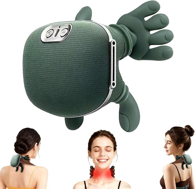 Bionic Heated Massager, Wireless Portable Shiatsu Neck and Back Massager, Electric Deep Tissue 4D Kneading Massage, Simulated Hu - 2