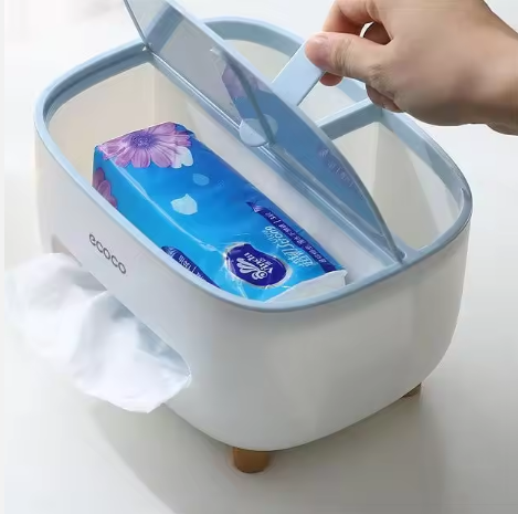 Home Table Organizer Remote Control Storage Box Toilet Paper Holder for Tissue - 2