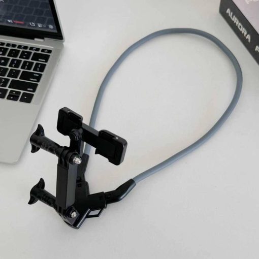 Hands-Free Magnetic & Flexible Neck Phone Holder Mount – 180° Adjustable POV Vlogging Bracket for Bike Riding, Unboxing, Cooking & Travel Recording - 4