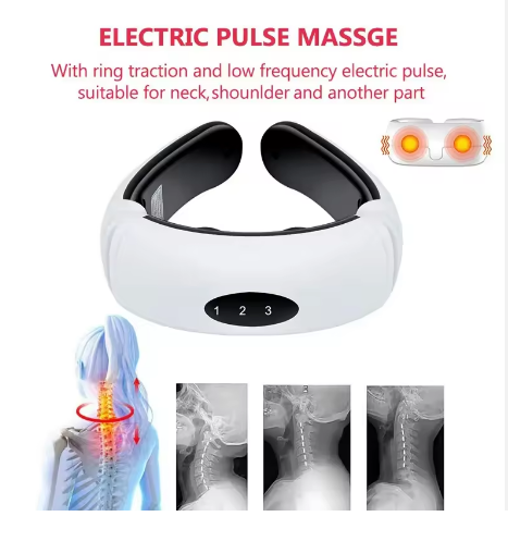Cheap Neck and Shoulder Massager With Electrode Pads Smart Cervical Spine Care Massage Machine Electric Pulse Massage - 4