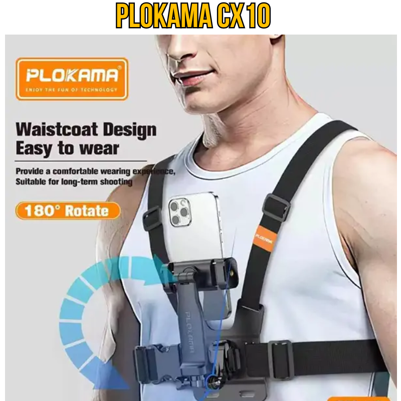 Plokama CX10 Chest Strap Phone Mount Holder - 3