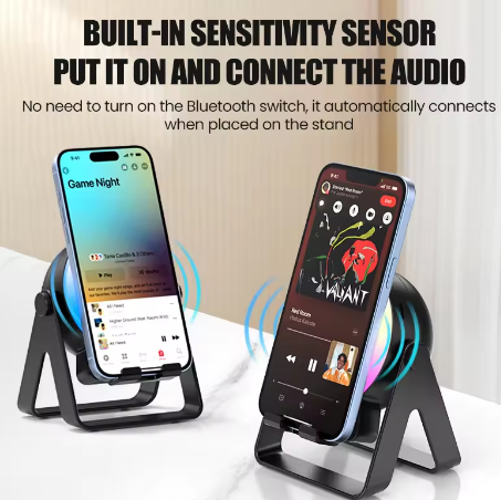 Advanced Bluetooth Speaker with Phone Stand RGB Color Sensor Technology Portable Wireless Speaker Waterproof for Karaoke - 4