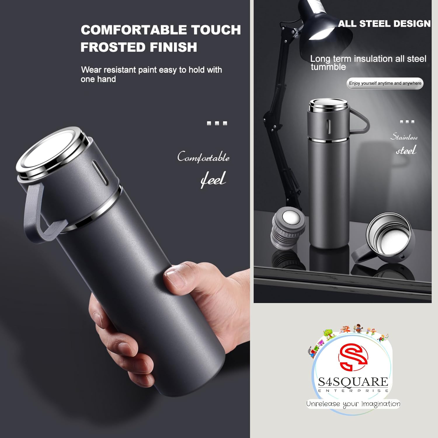 Vacuum Flask Set Drinking Water Bottle - 4