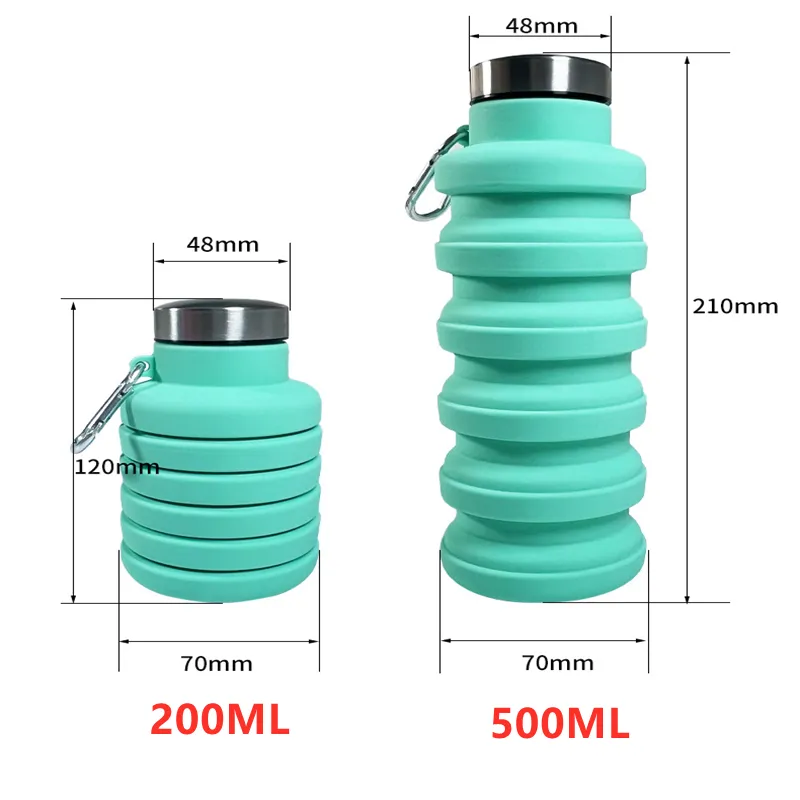 500ML Portable Silicone Water Bottle - 9