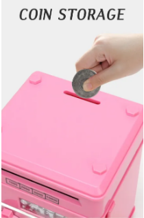 Electronic Piggy Bank Safe Box Money Boxes For Children Digital Coins Cash Saving Safe Deposit Mini ATM Machine Kids - 2