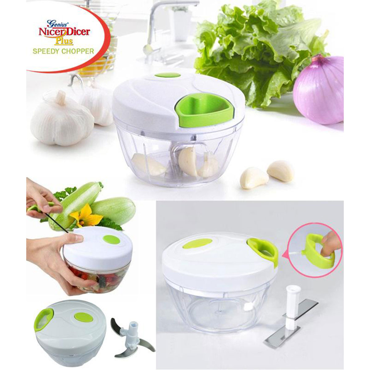 Genius Nicer Dicer Plus Vegetable & Fruit Chopper Speedy Chopper - 3