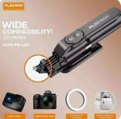 Plokama Live P9 Live Broadcast LIVE-P91700MM (6 Feet) Live Broadcastin Selfi Stand With Rechargable Selfie P9 Bluetooth 4 in 1 Tripod LED Remote Control Tripod 1700mm Selfie Stick Tripod Bluetooth - 4