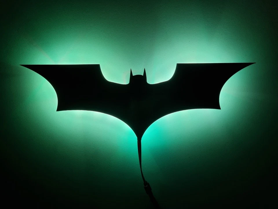 Batman logo LED night light, dark knight themed light - 4