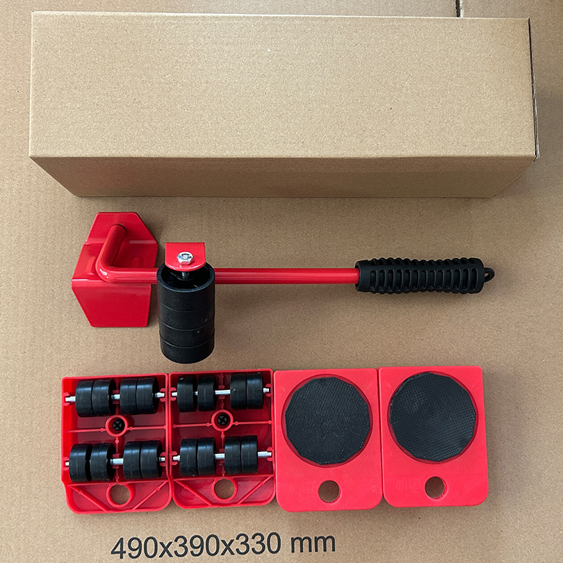 Plastic Universal Wheel Moving Artifact Roller Refrigerator Bed Heavy Object Handling 5-Piece Set - 4