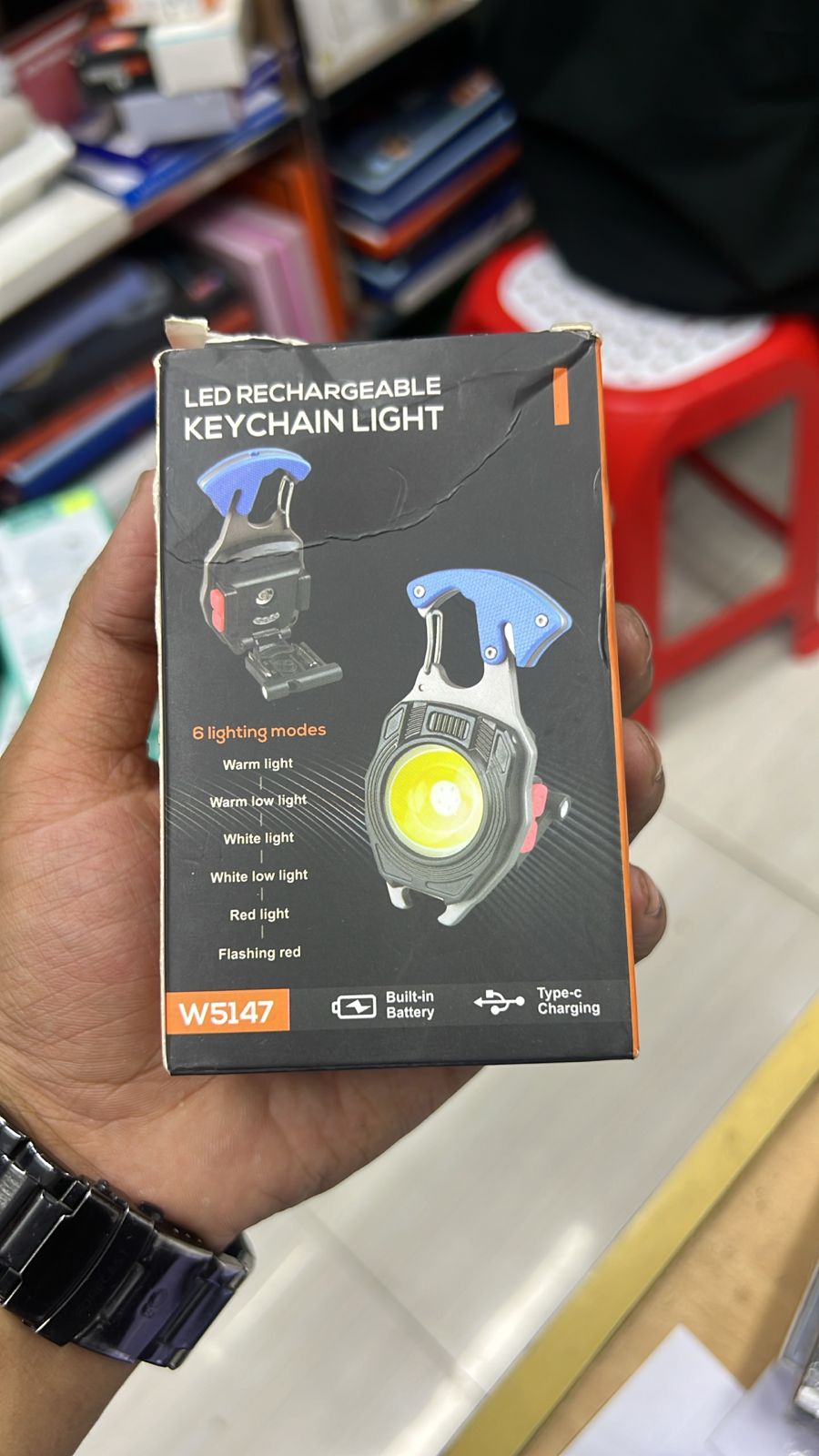 Keychain LED Flashlights – Rechargeable Torch with 7 Light Modes, Lighter, Whistle, Screwdriver, Bottle Opener, Magnet Base, 800 Lumens COB Light for Camping and Outdoor Emergency - 6