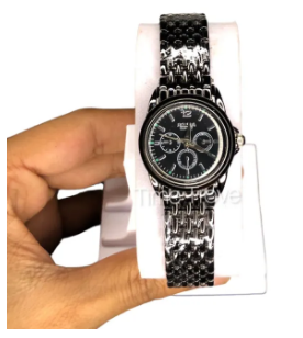 black and golden fashionable ladies watch