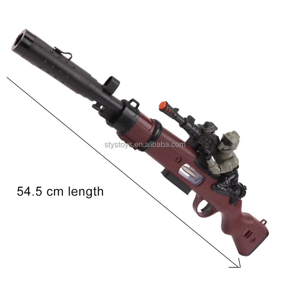 Spray Function Operated Flashing Gun Electric Soldiers Vibration Sniper Lights Sounds Toy Guns for Boys - 2