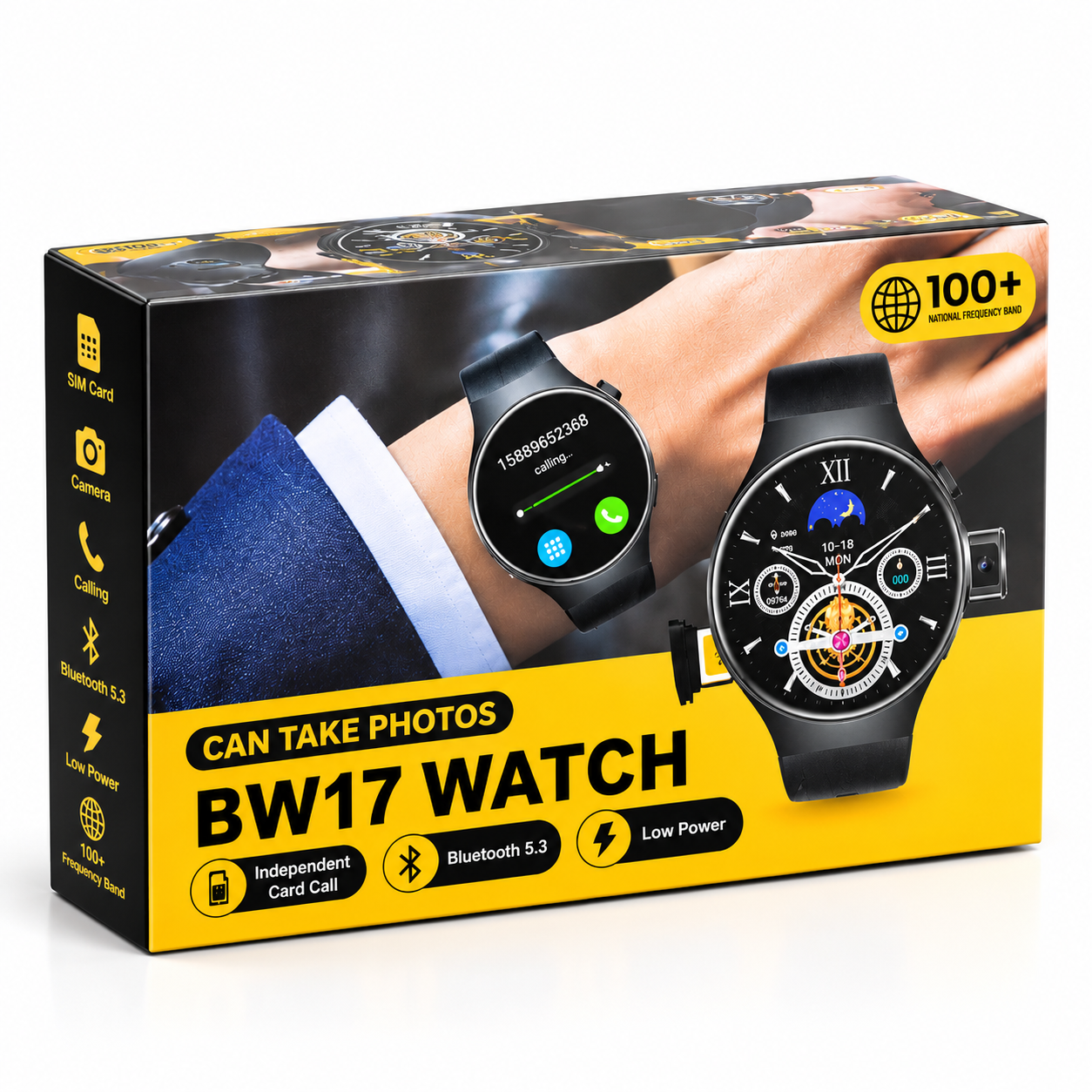 BW17 Smart Watch with Built-in Camera & SIM Card Support (Round Dial)