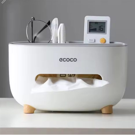 Home Table Organizer Remote Control Storage Box Toilet Paper Holder for Tissue - 3
